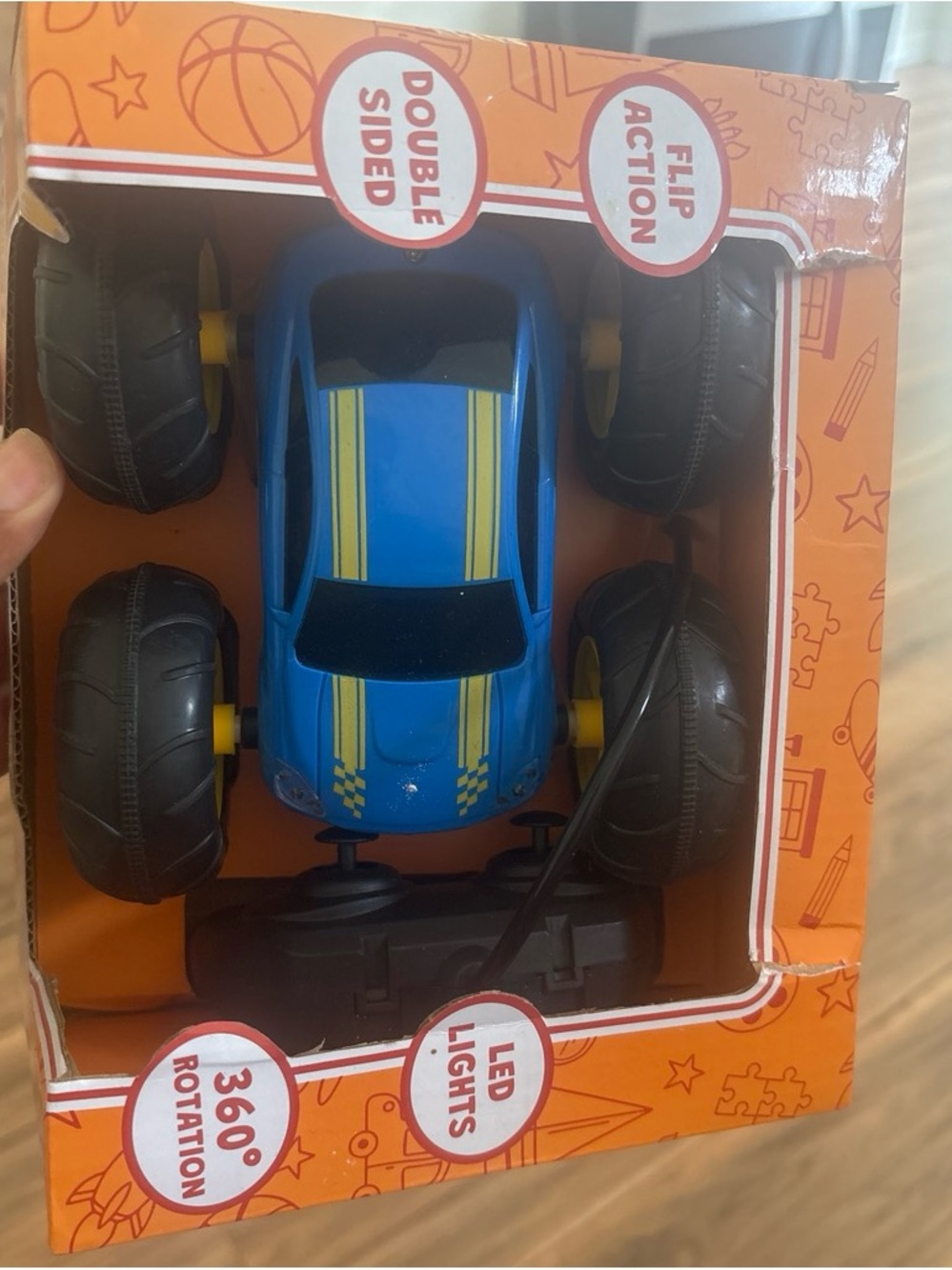 Blue & Yellow Remote Control Stunt Car - Double-Sided Flip Action